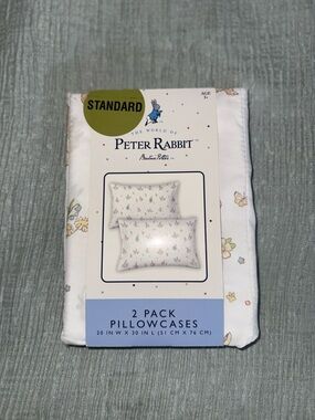 The World of Peter Rabbit Beatrix Potter Standard Pillowcase 2-Pack New